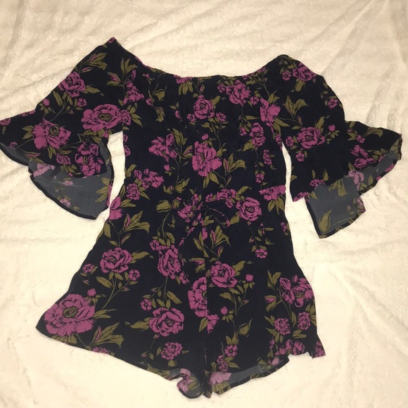 Express Dresses & Skirts - Floral off the shoulder romper